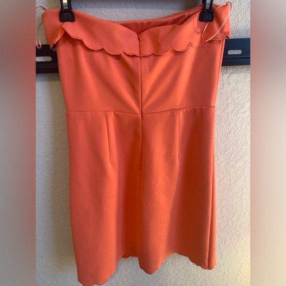 Lena Strapless Coral Dress - Picture 7 of 7